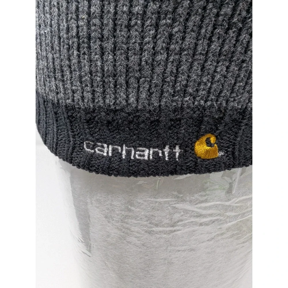 Northface Navy Fleece Lined Beanie + Carhartt Reversible Knit Hat Bundle‎ OS